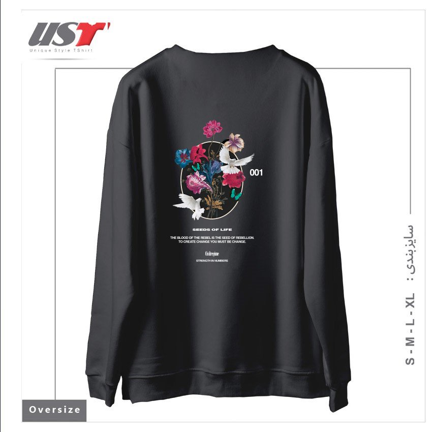 طرح LIFE سوییشرت اورسایزرنگ دودی