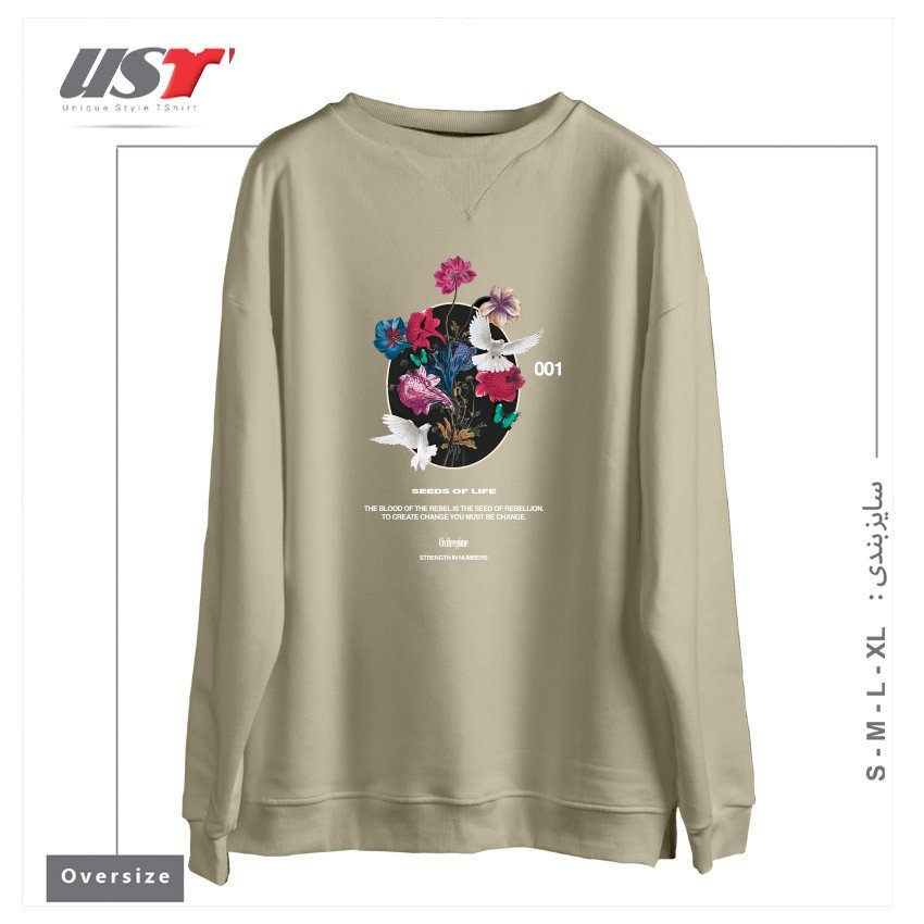 سوییشرت اورسایز طرح LIFE