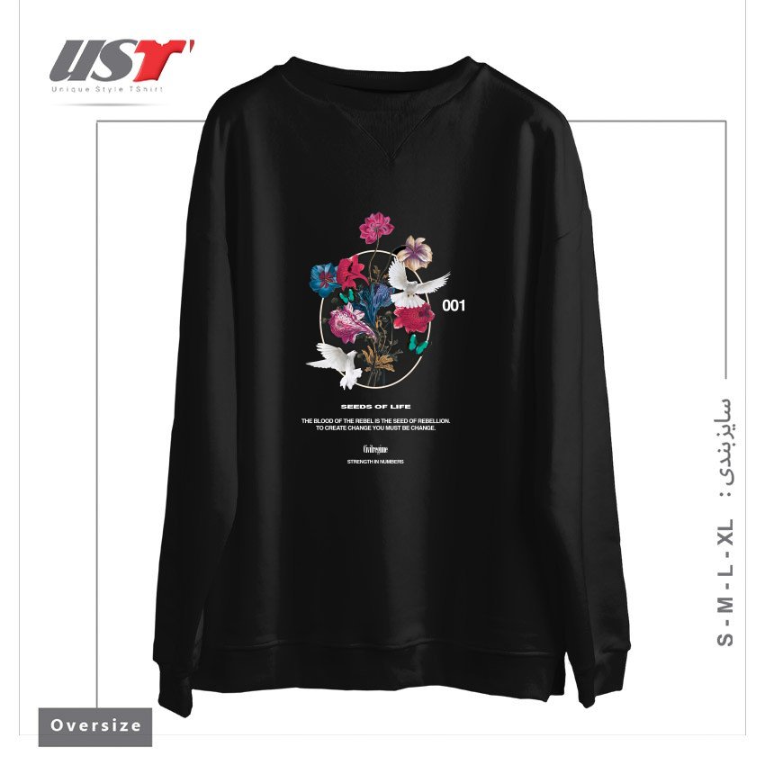 سوییشرت اورسایز طرح LIFE