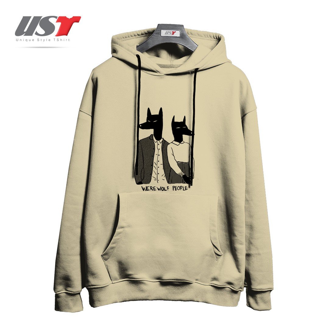 طرح WEREWOLF PEOPLE هودی اورسایزرنگ نخودی
