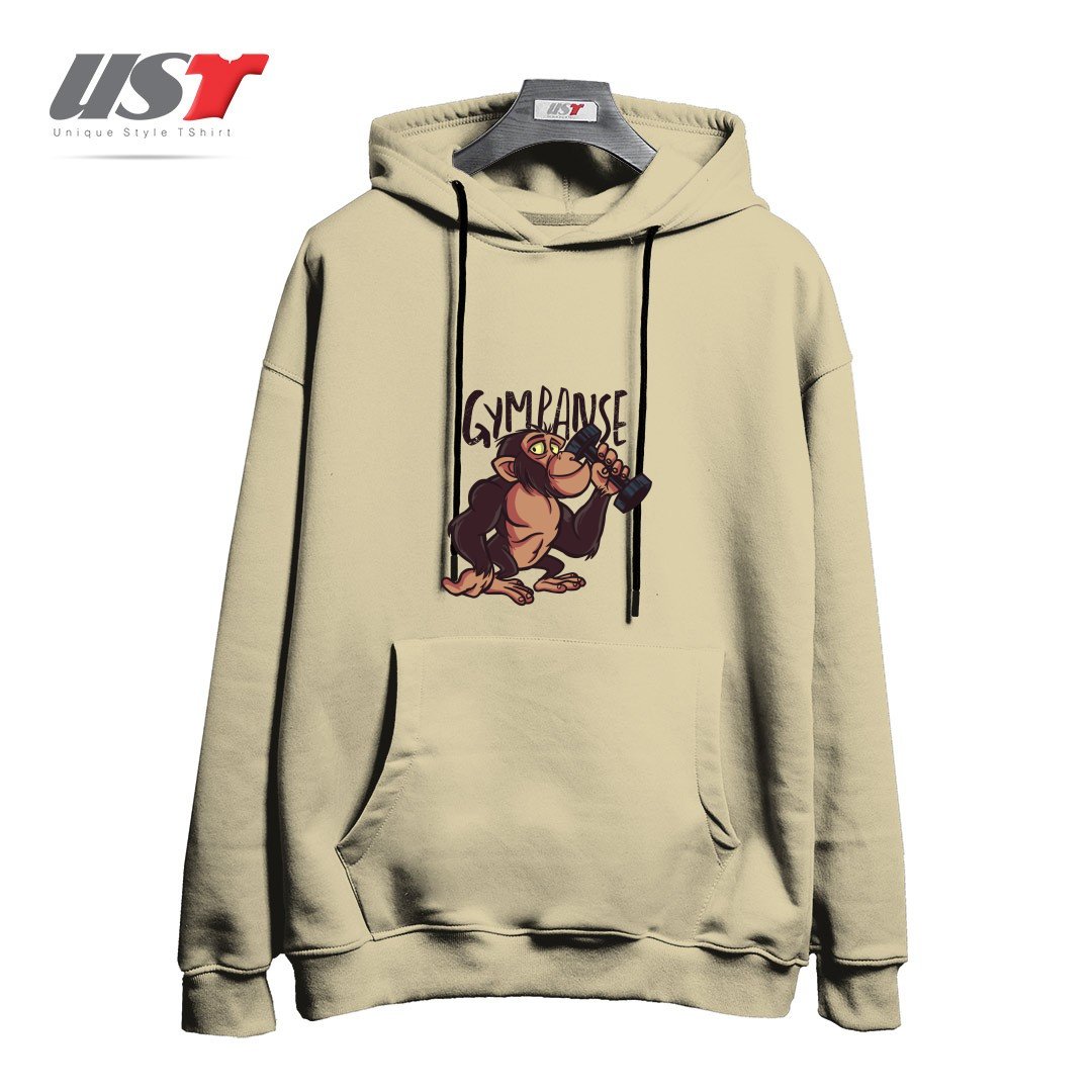 طرح GYMPANZEE هودی اورسایزرنگ نخودی