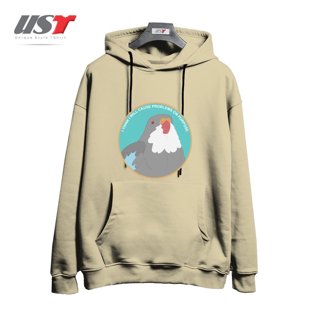 طرح I THINK I WILL CAUSE PROBLEMS ON PURPOSE هودی اورسایزرنگ نخودی