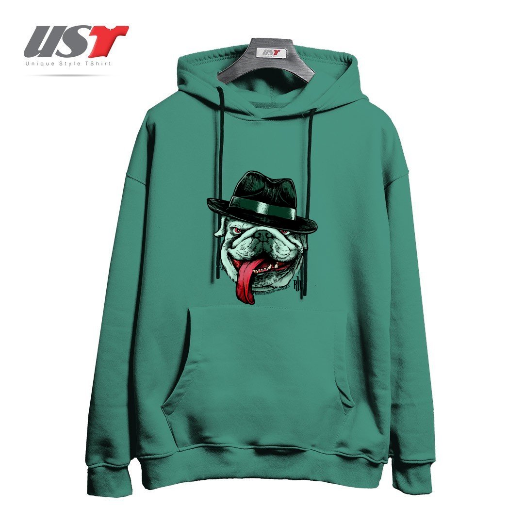 هودی اورسایز طرح WISEGUY BULLDOG