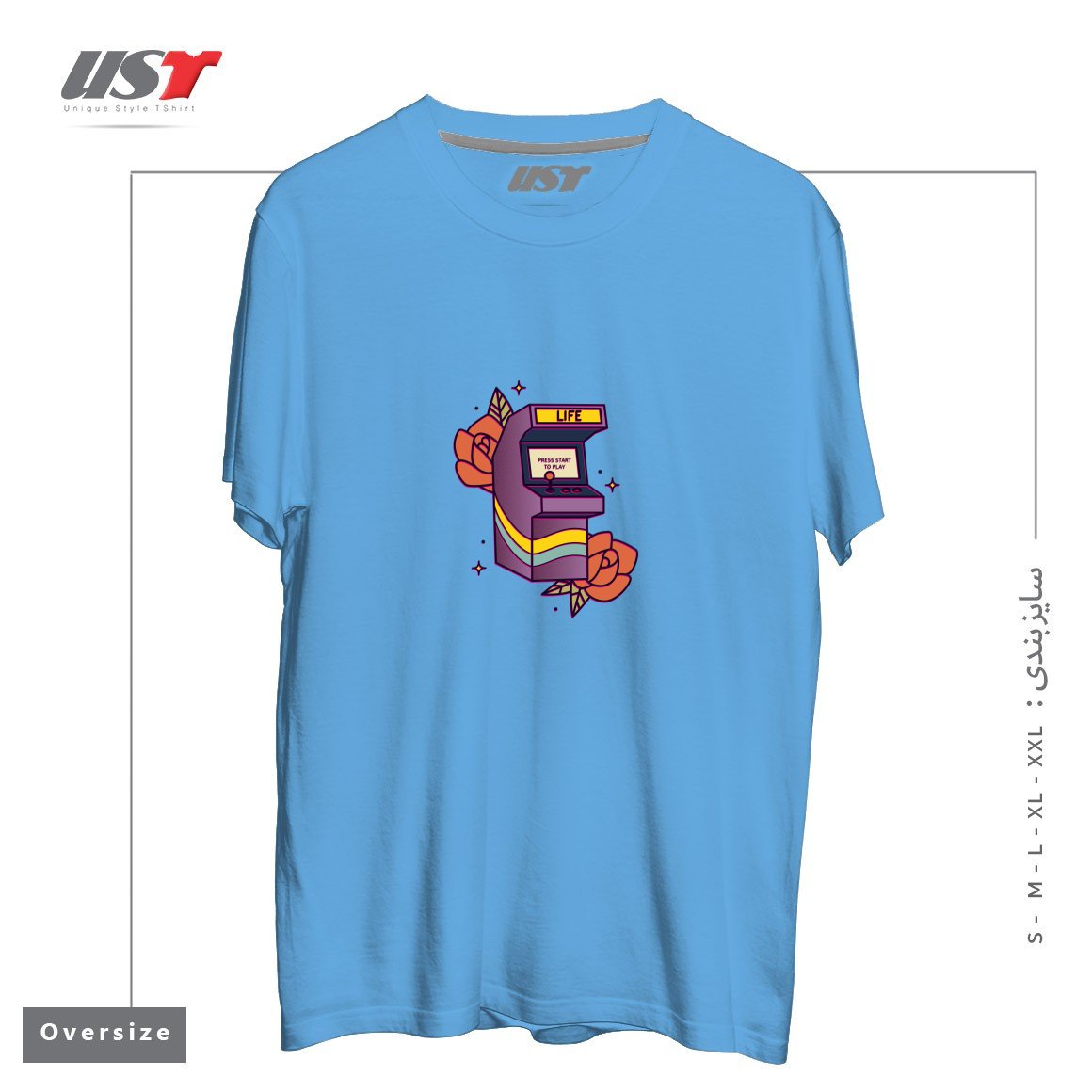 طرح GAME OF LIFE تیشرت اورسایزرنگ آبی روشن