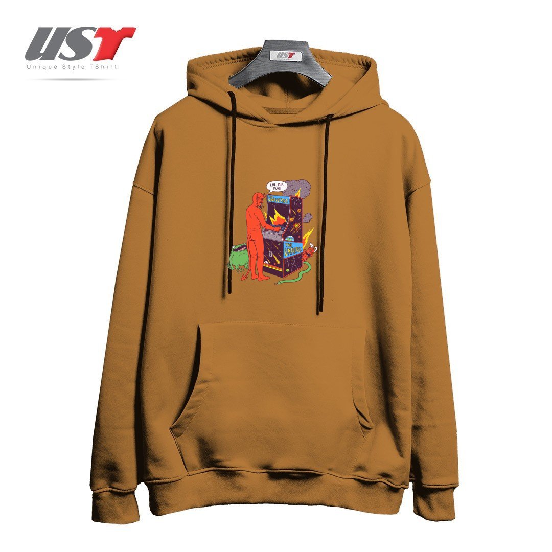 طرح SATAN CONTROLLING THE UNIVERSE هودی اورسایزرنگ نسکافه ای