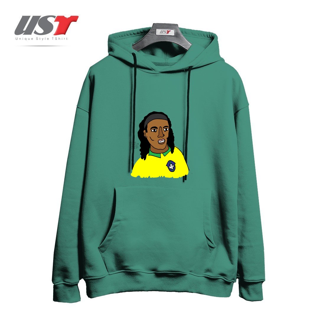 هودی اورسایز طرح RONALDINHO BRAZIL FOOTBALL T SHIRT