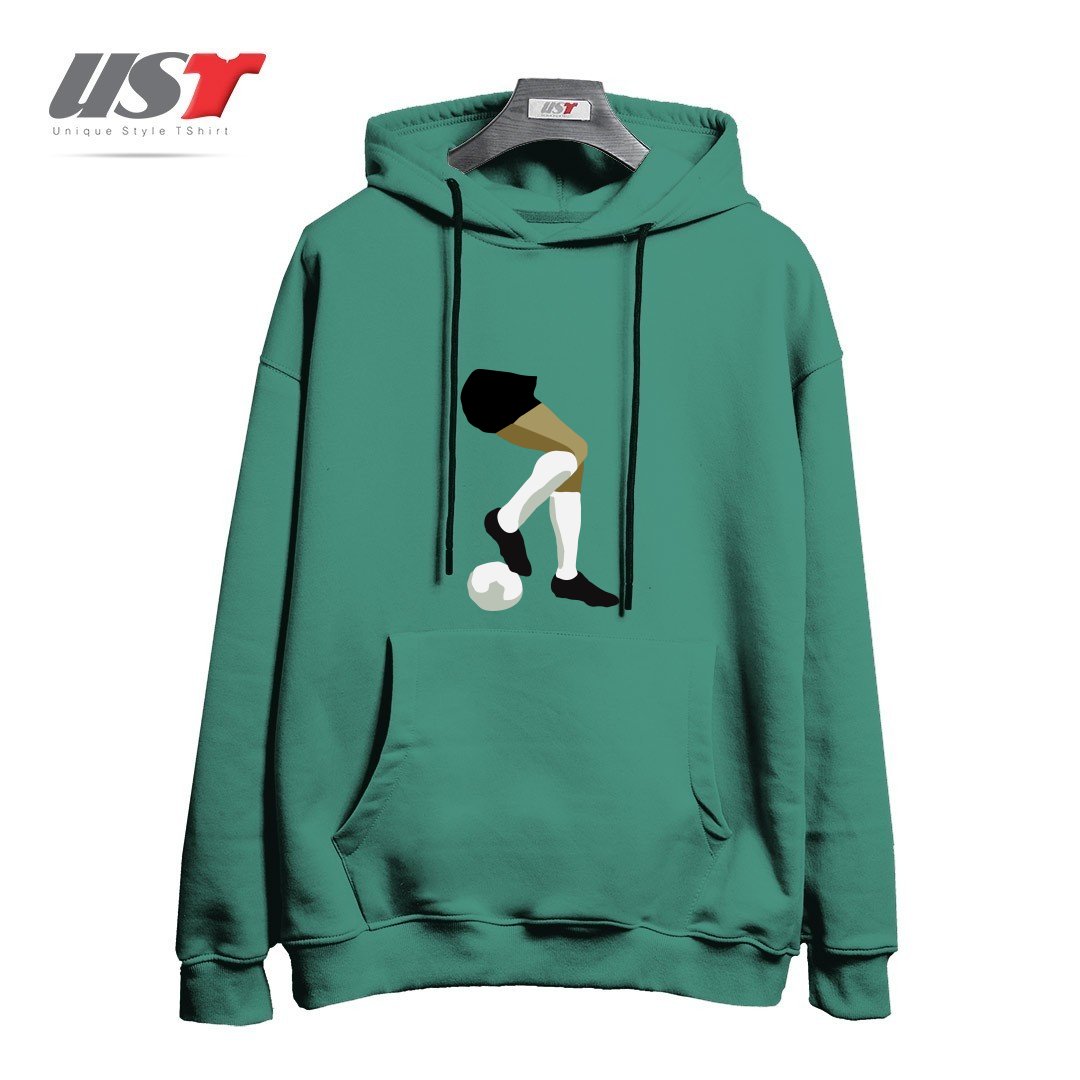 طرح FOOTBALL DRAG BACK هودی اورسایزرنگ سبز سدری