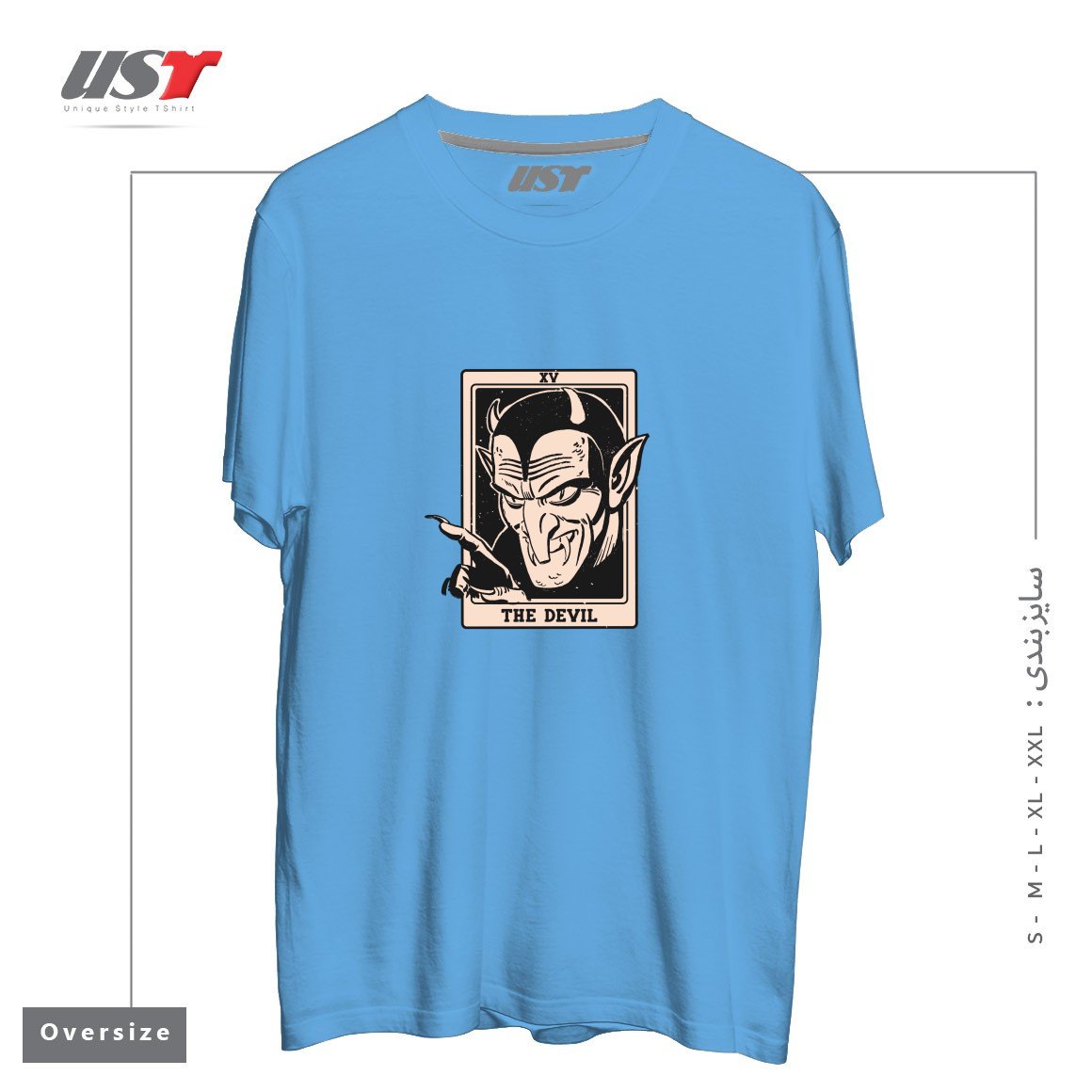 تیشرت اورسایز طرح THE DEVIL TAROT
