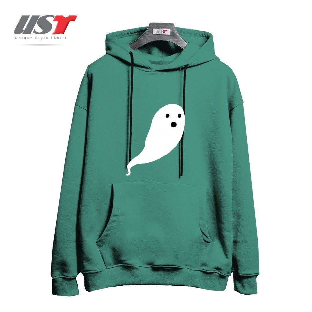 طرح GHOST PATTERN هودی اورسایزرنگ سبز سدری