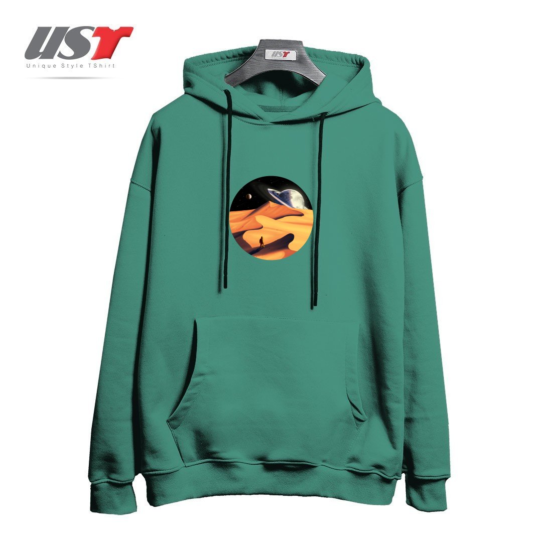 طرح THE WANDERER هودی اورسایزرنگ سبز سدری