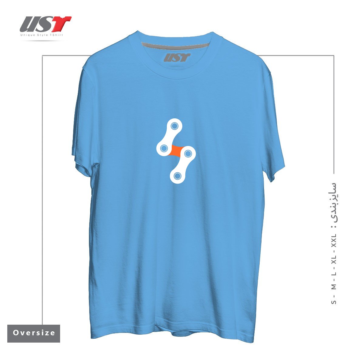 تیشرت اورسایز طرح BIKE BOLT - ORANGE