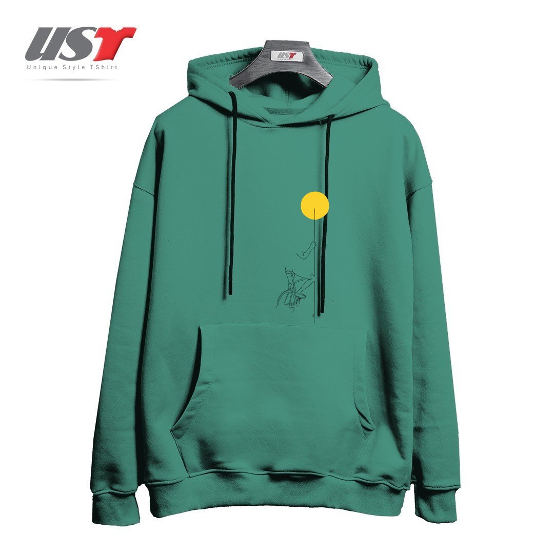 هودی اورسایز طرح YELLOW BIKE