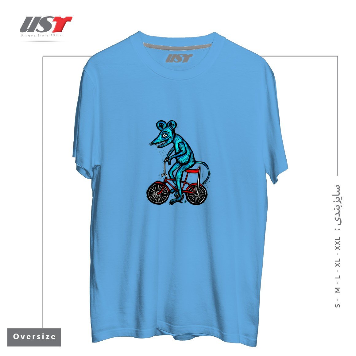 تیشرت اورسایز طرح BIKE RAT