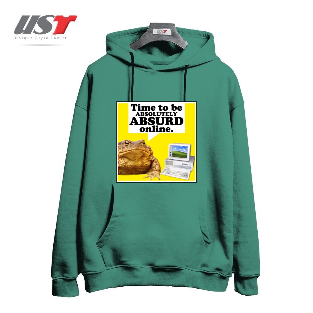 طرح ABSURD ONLINE هودی اورسایزرنگ سبز سدری