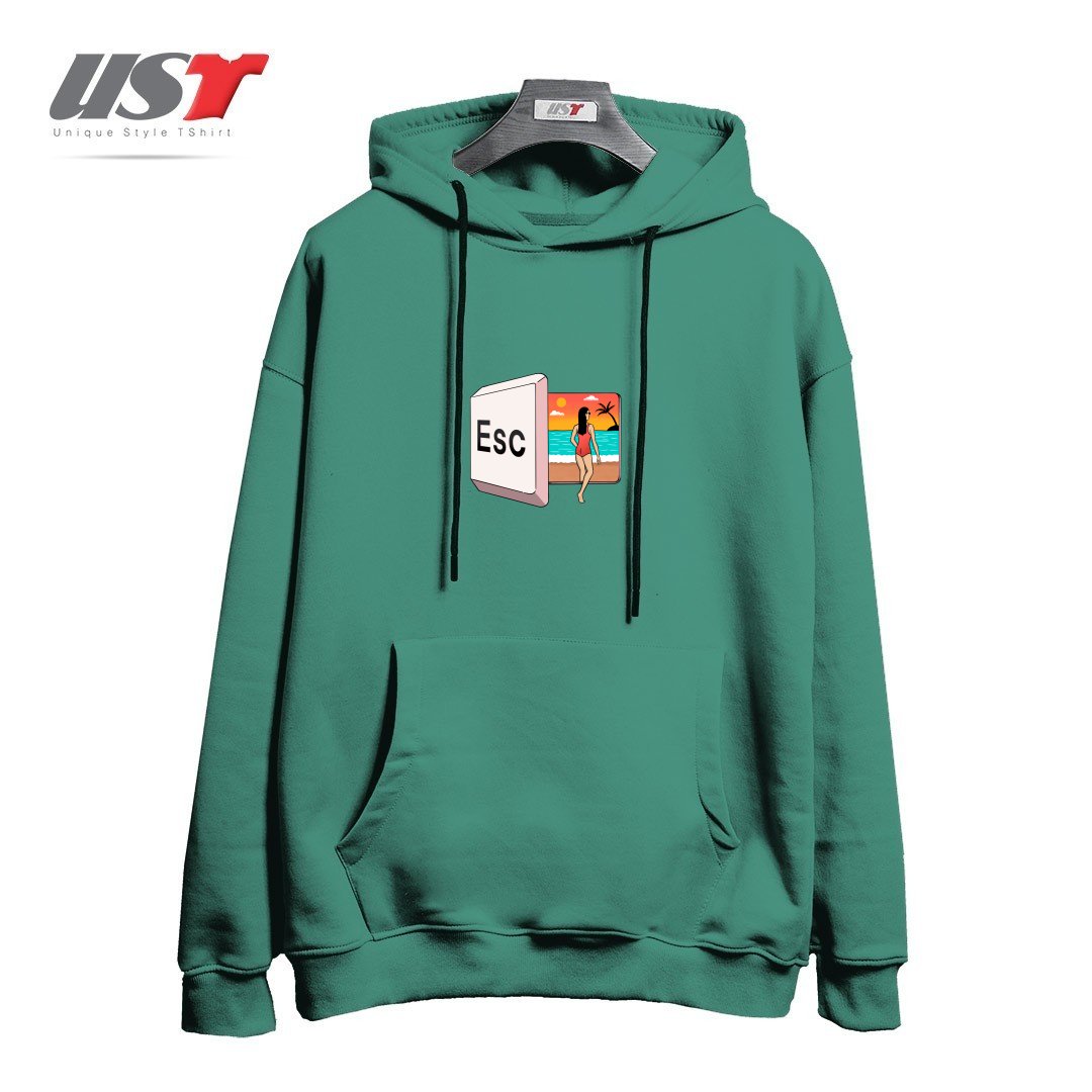 هودی اورسایز طرح ESCAPE TO THE BEACH