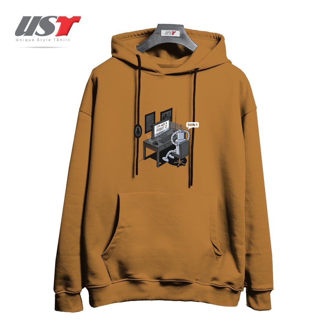 هودی اورسایز طرح I'M NOT A ROBOT2151651465