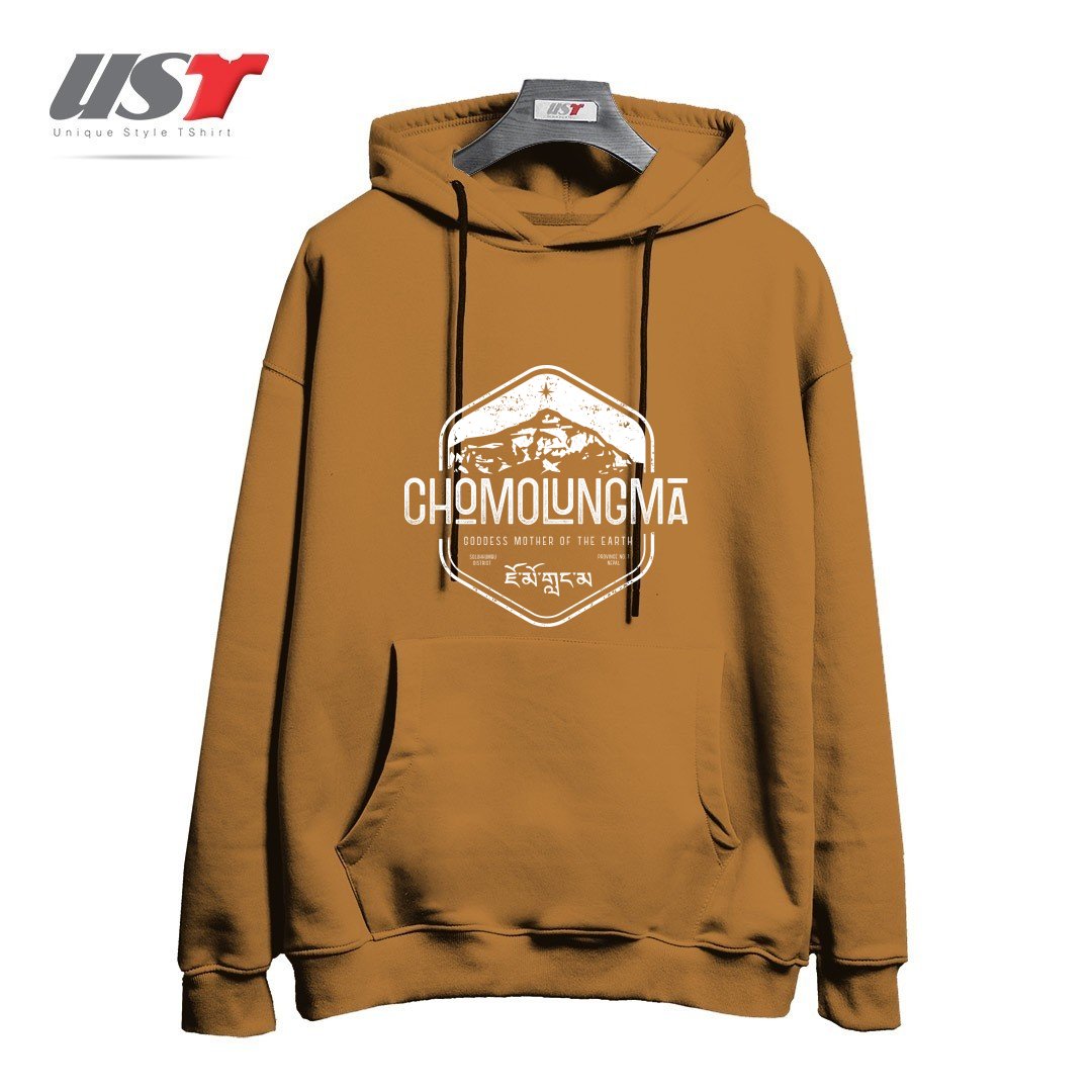 هودی اورسایز طرح CHOMOLUNGMA GODDESS MOTHER OF THE EARTH WHITE
