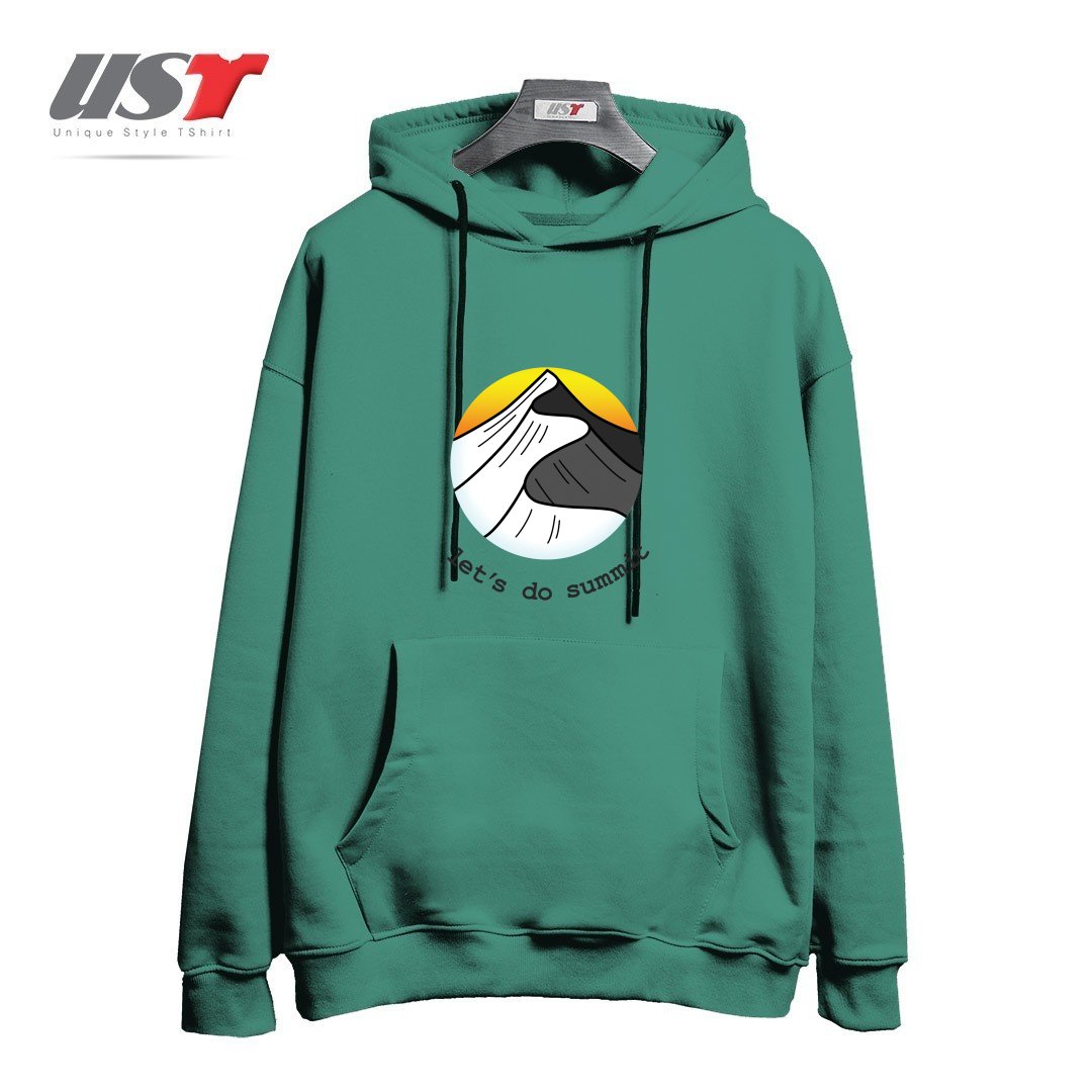 طرح LET'S DO SUMMIT (ON LIGHT) هودی اورسایزرنگ سبز سدری