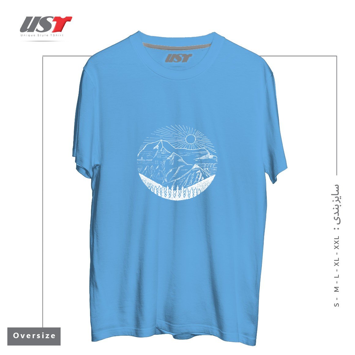 طرح MOUNT ROBSON24561 تیشرت اورسایزرنگ آبی روشن