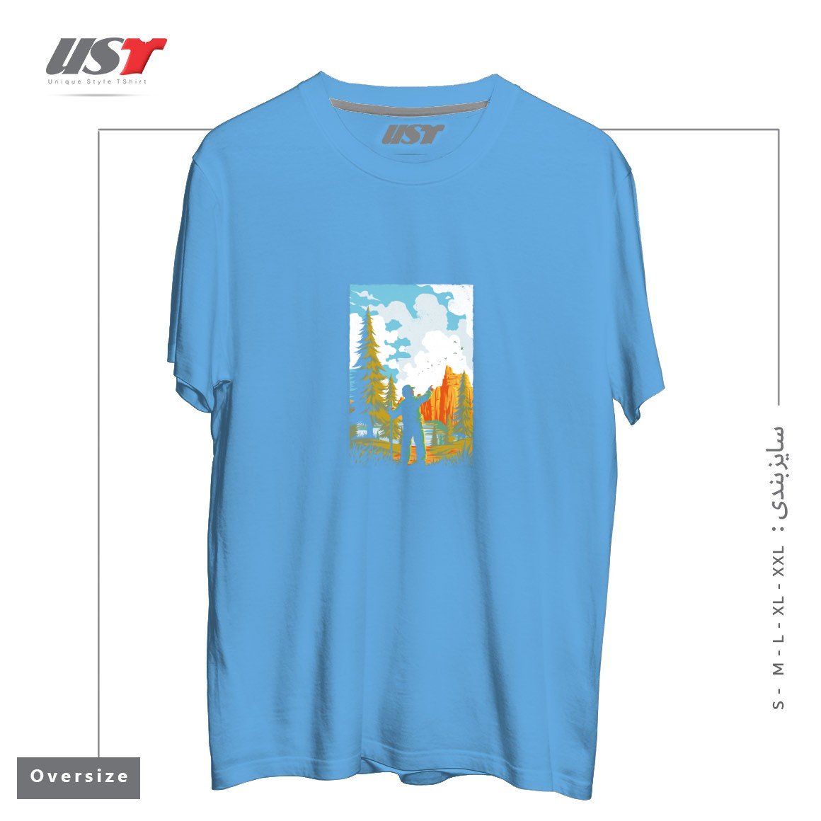 طرح NATIONAL PARK TRADITIONAL DESIGN1165415 تیشرت اورسایزرنگ آبی روشن