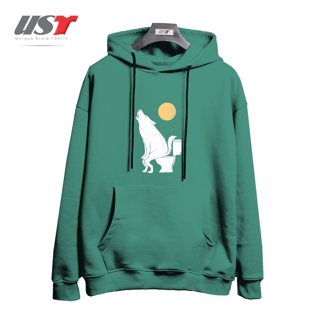 هودی اورسایز طرح HOWLING AT NIGHT