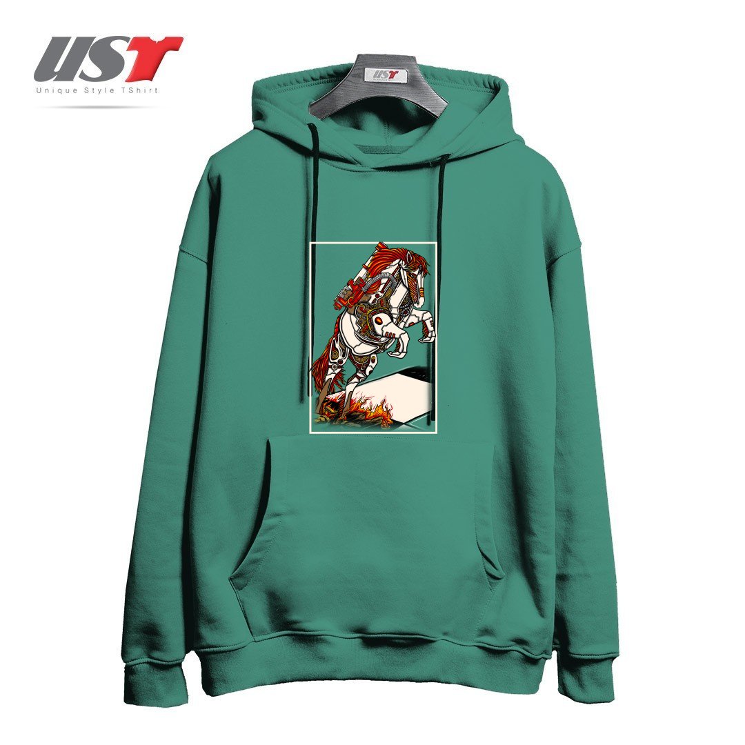 طرح THE DARKNESS KNIGHT هودی اورسایزرنگ سبز سدری