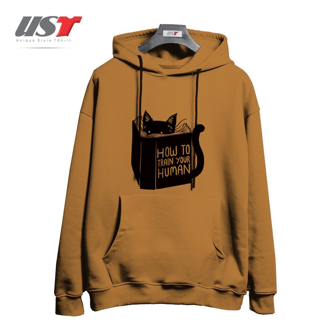 طرح HOW TO TRAIN YOUR HUMAN212415 هودی اورسایزرنگ نسکافه ای