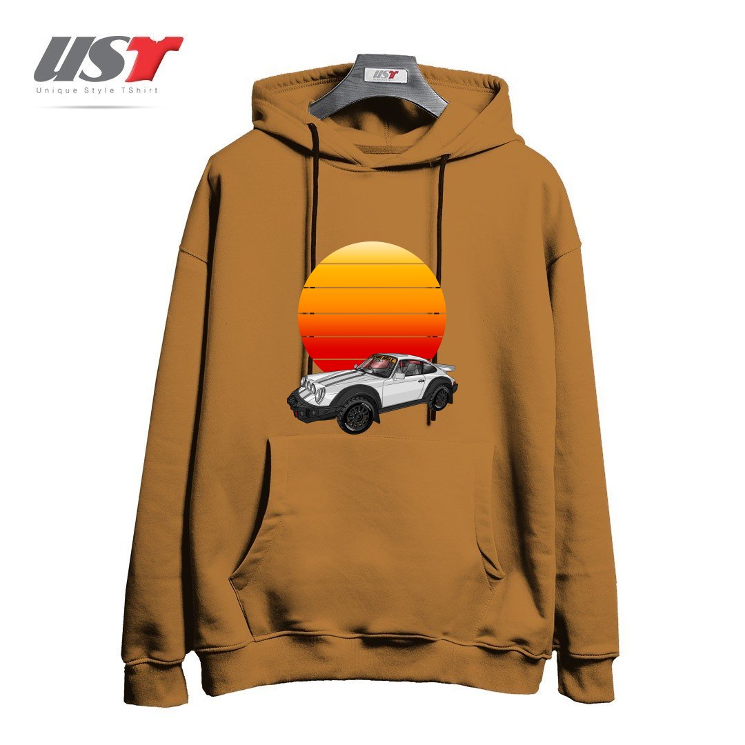 طرح 911 CARRERA SAFARI RALLY SPORTS CAR SUNSET هودی اورسایزرنگ نسکافه ای