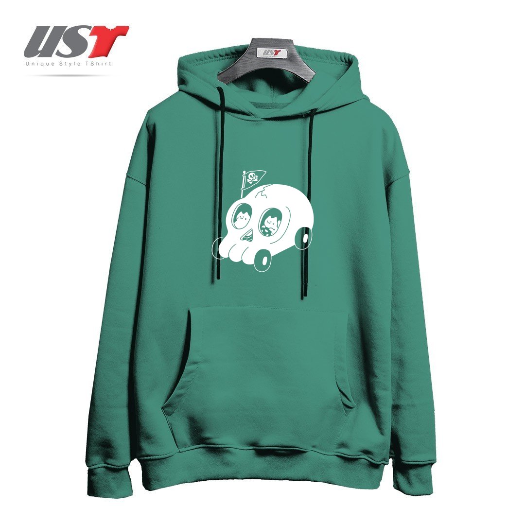 طرح SKULLMOBILE5151 هودی اورسایزرنگ سبز سدری