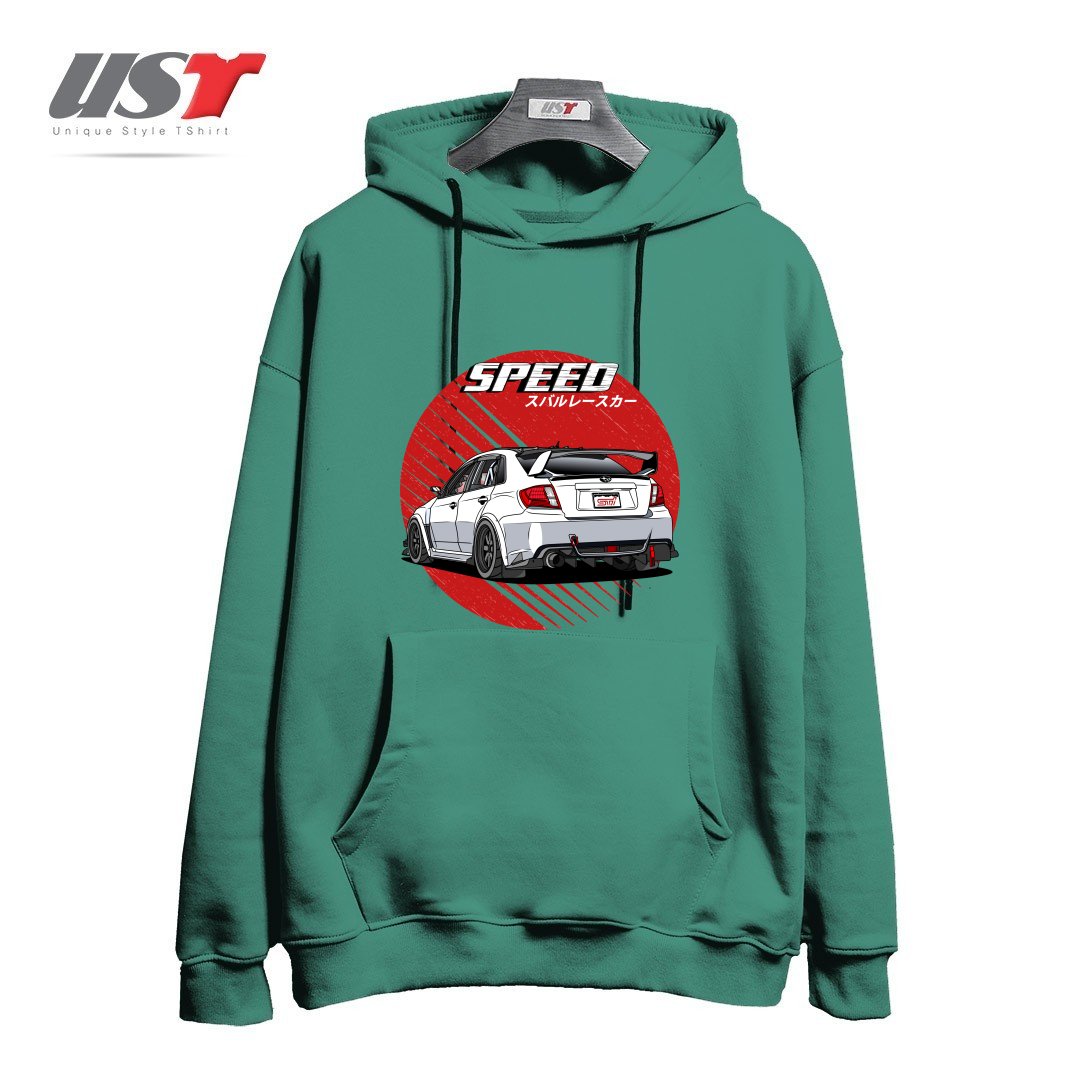 طرح SUBARU IMPREZA WRX STI 2009 هودی اورسایزرنگ سبز سدری