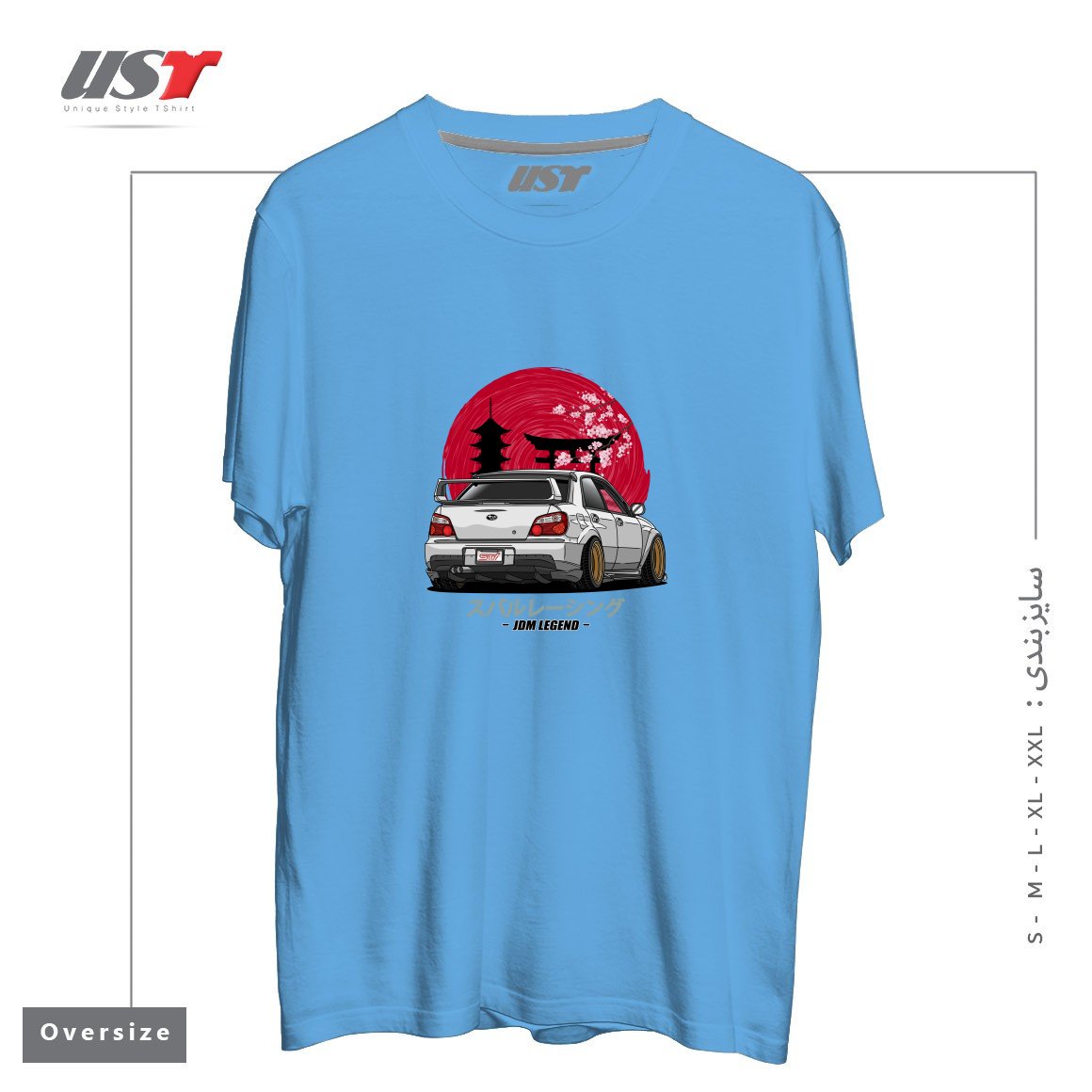 طرح SUBARU IMPREZA WRX STI تیشرت اورسایزرنگ آبی روشن
