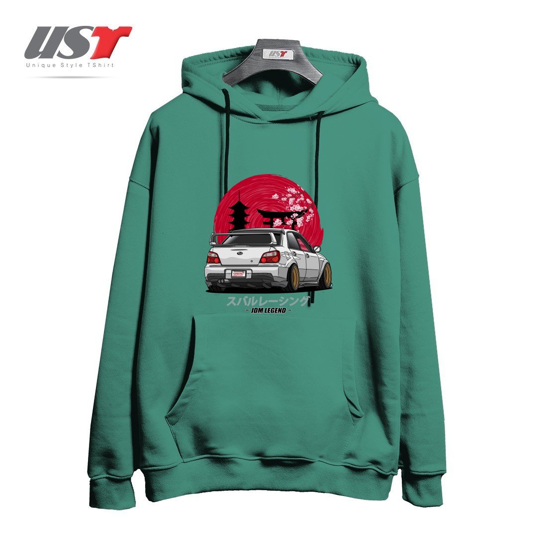 طرح SUBARU IMPREZA WRX STI هودی اورسایزرنگ سبز سدری