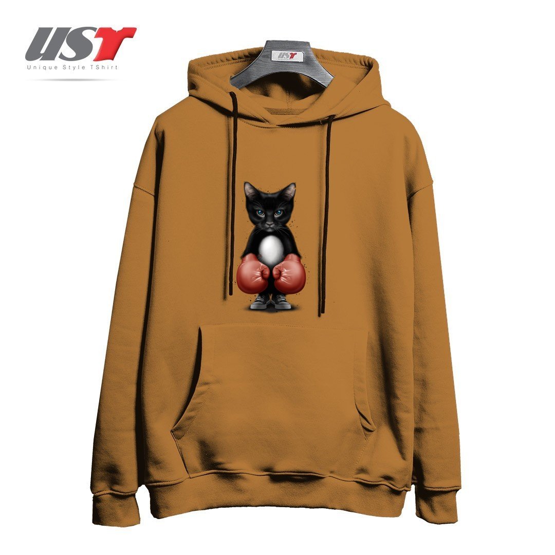 هودی اورسایز طرح BOXER CAT 2017