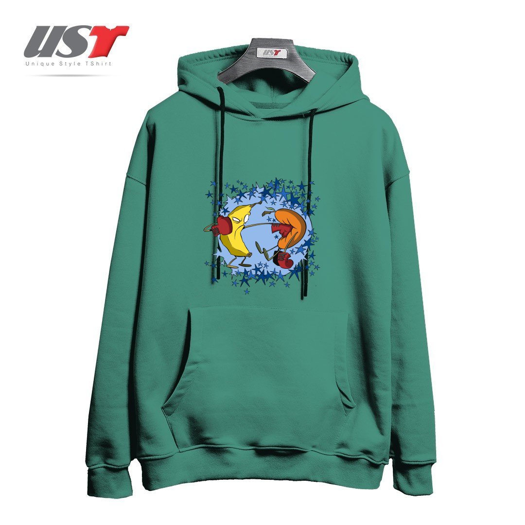 طرح FRUIT PUNCH هودی اورسایزرنگ سبز سدری