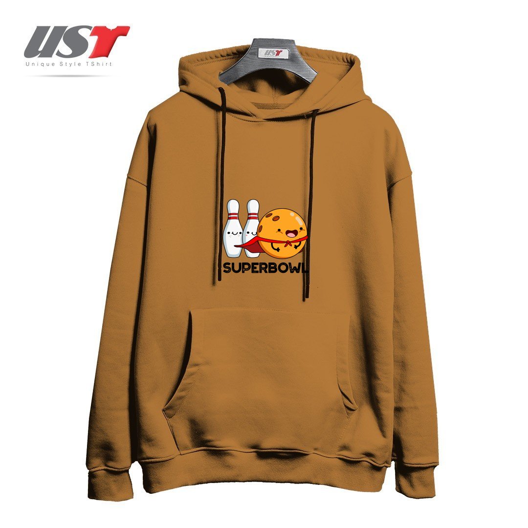 هودی اورسایز طرح SUPER BOWL CUTE SUPER HERO BOWLING PUN