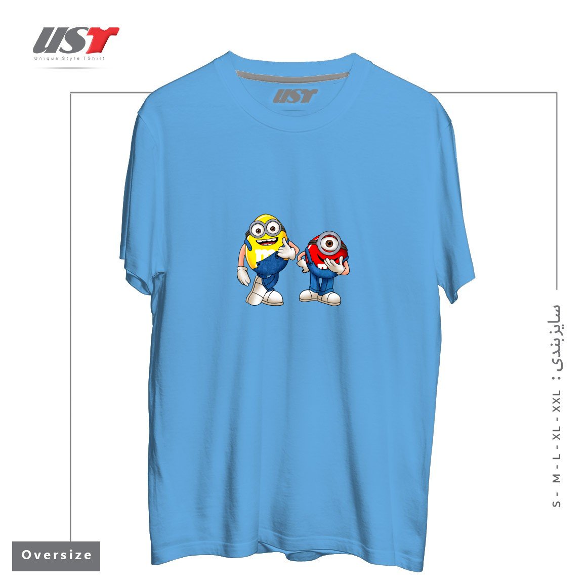 طرح MINI ON MINI تیشرت اورسایزرنگ آبی روشن