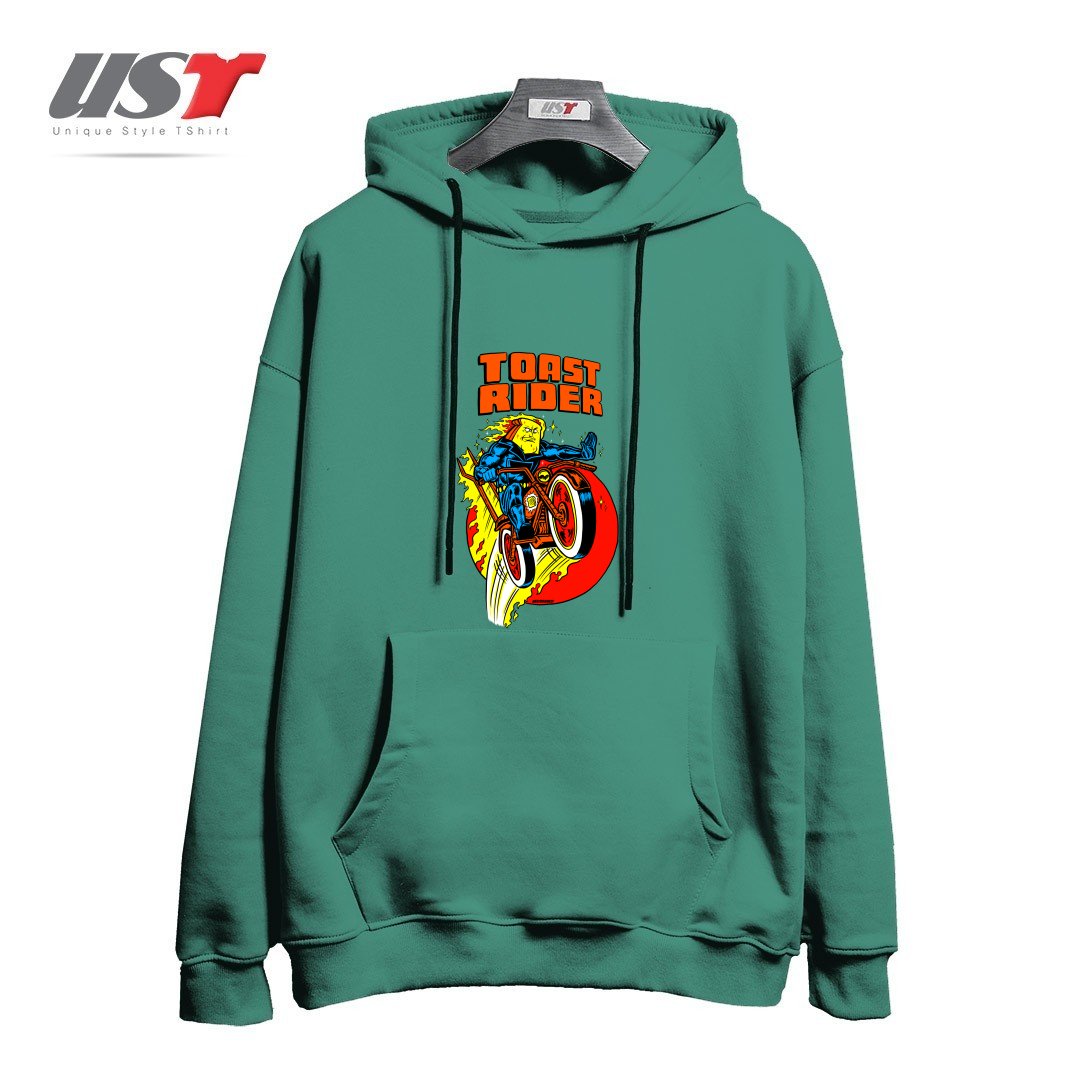 طرح TOAST RIDER هودی اورسایزرنگ سبز سدری