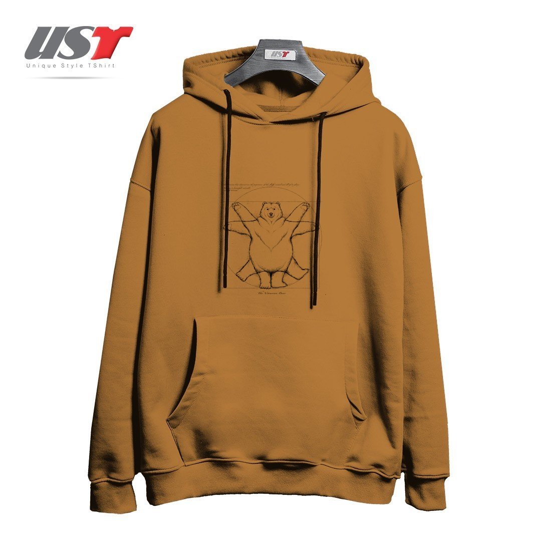 هودی اورسایز طرح VITRUVIAN BEAR GREY