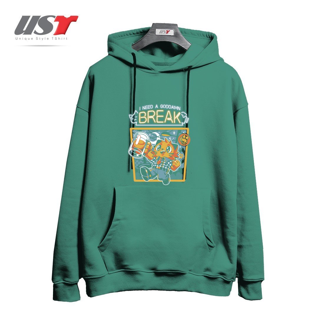 هودی اورسایز طرح I NEED A BREAK