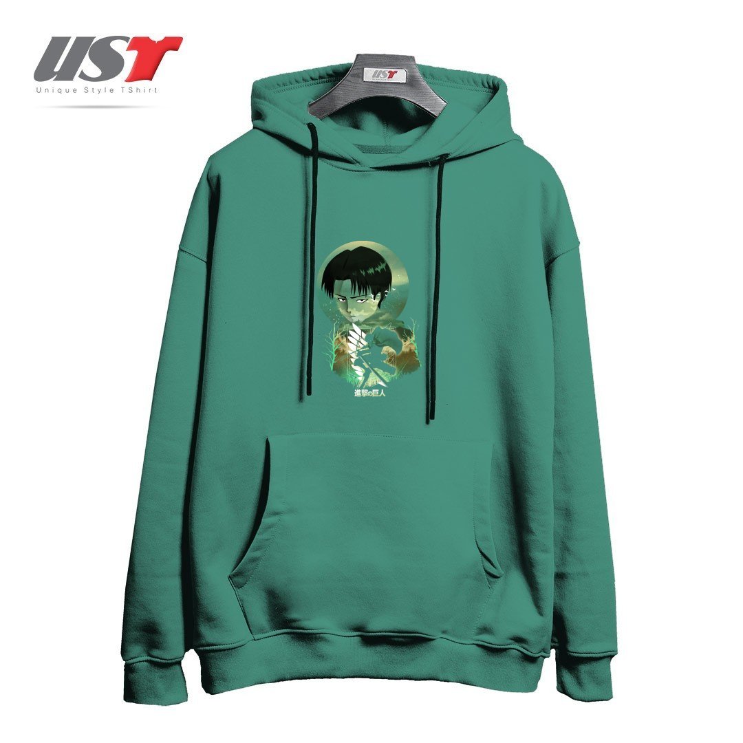 طرح titan 2 هودی اورسایزرنگ سبز سدری