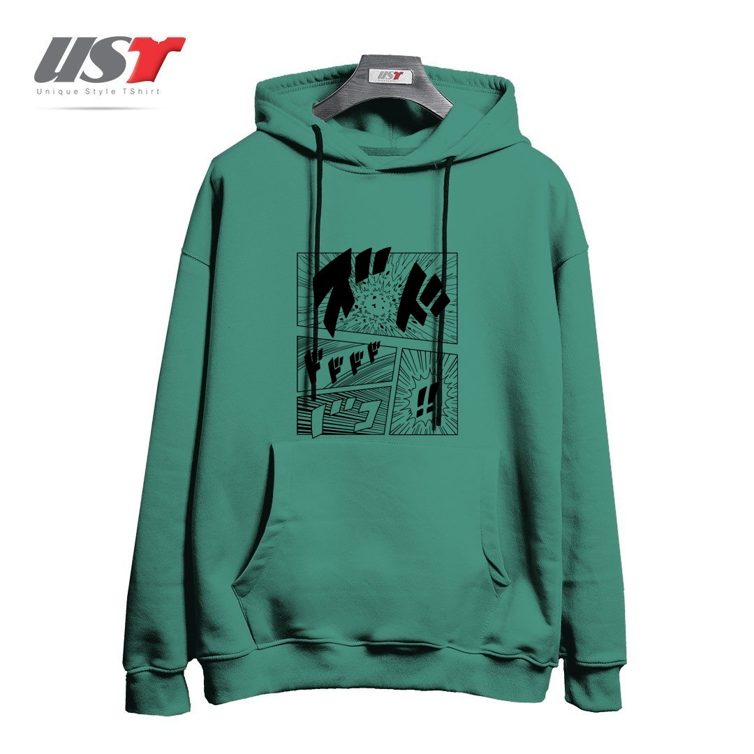 طرح Manga Page هودی اورسایزرنگ سبز سدری