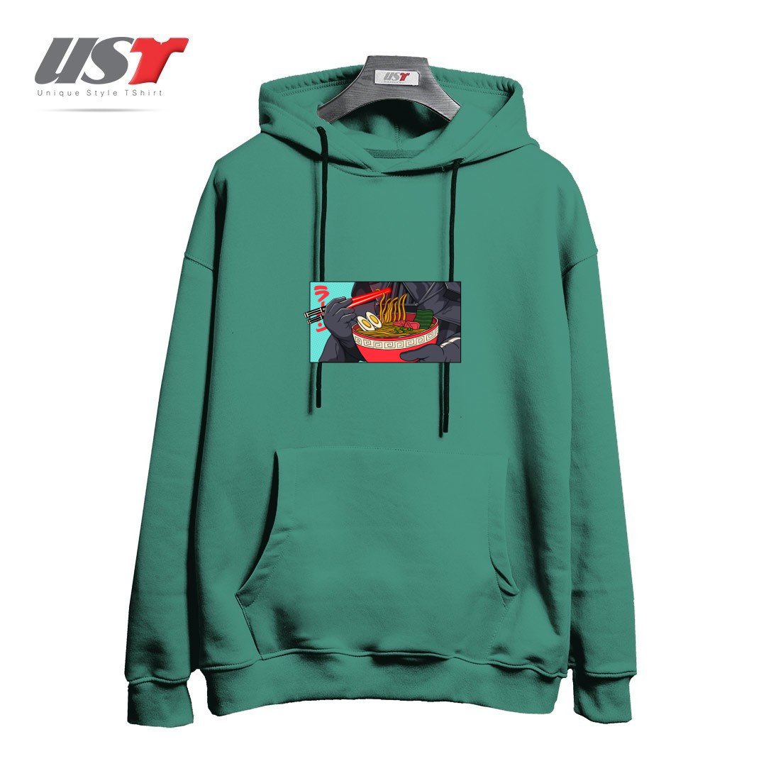 طرح DARTH RAMEN EXTRA SPICE هودی اورسایزرنگ سبز سدری