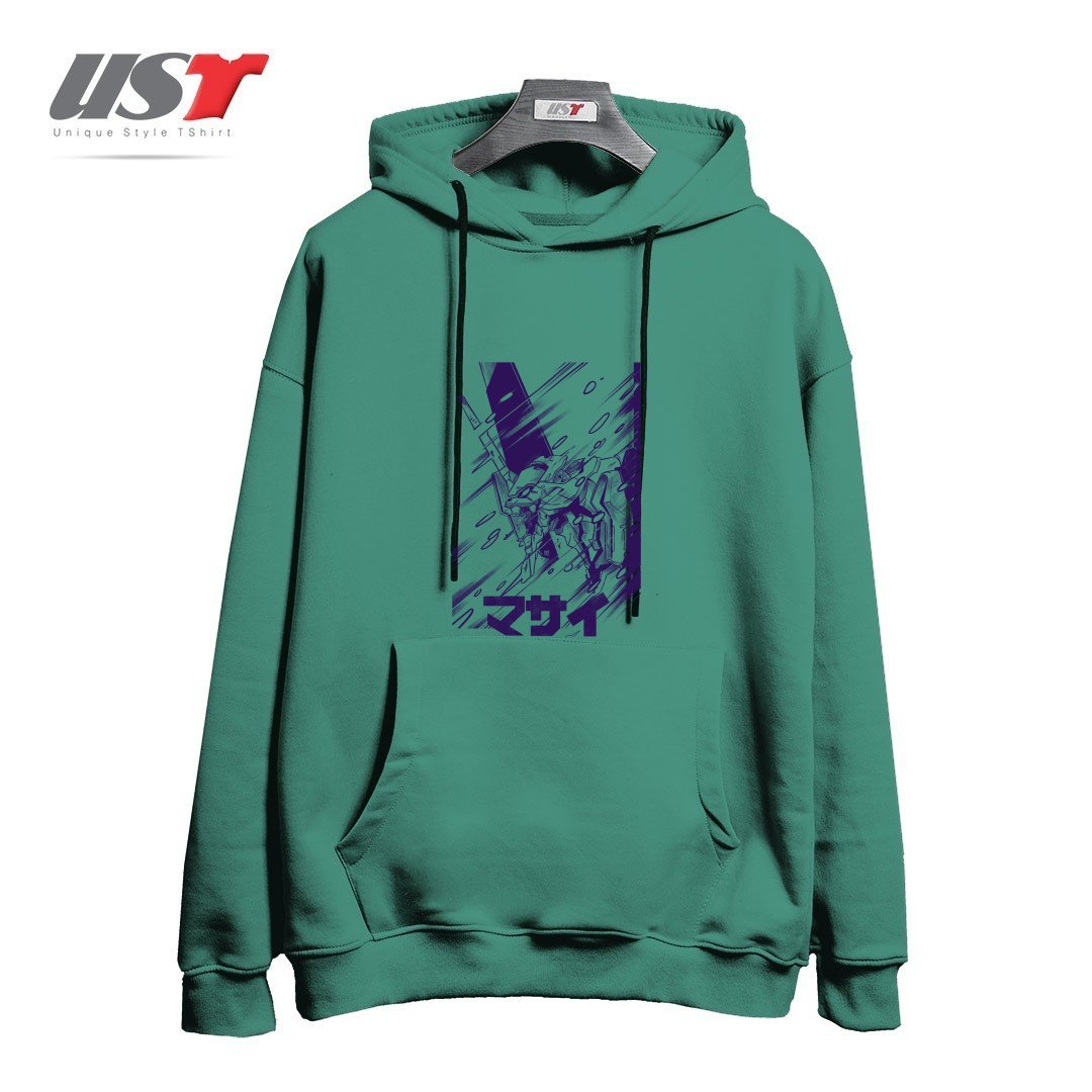 طرح Screaming هودی اورسایزرنگ سبز سدری