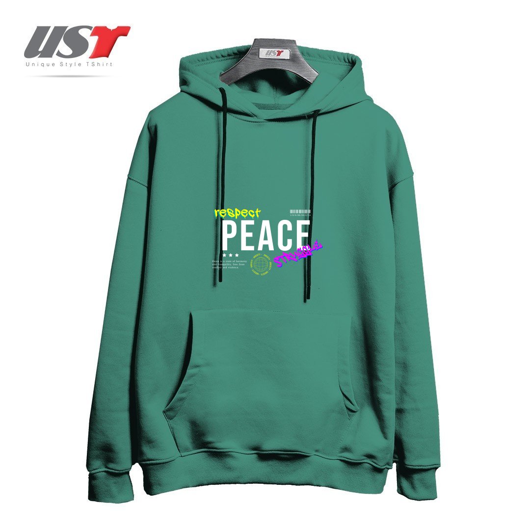 طرح typography 51 هودی اورسایزرنگ سبز سدری