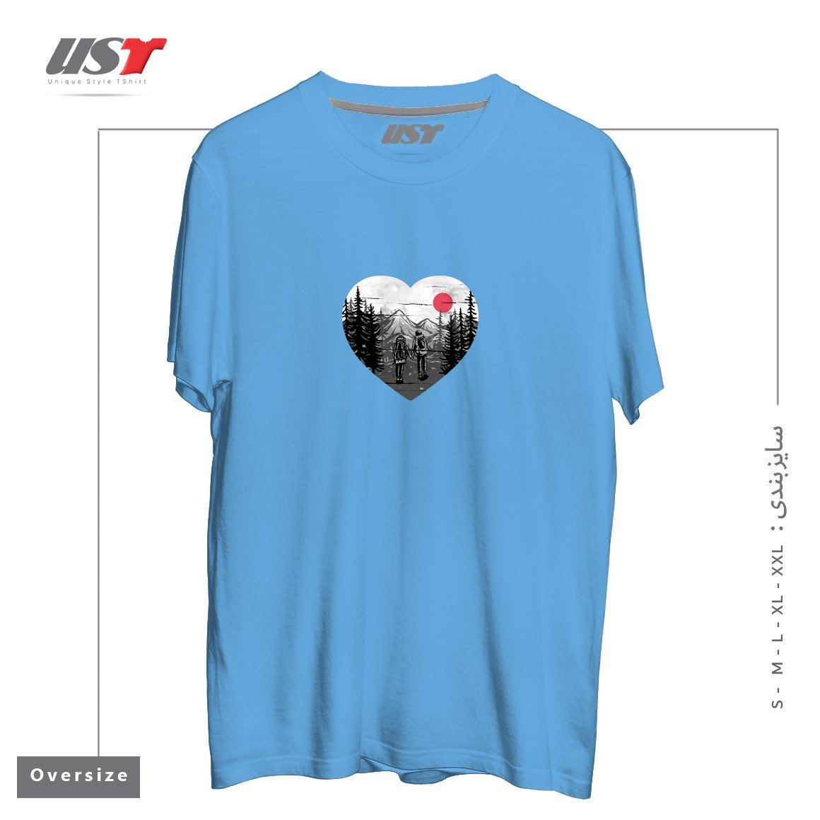 تیشرت اورسایز طرح HIKE AND LOVE