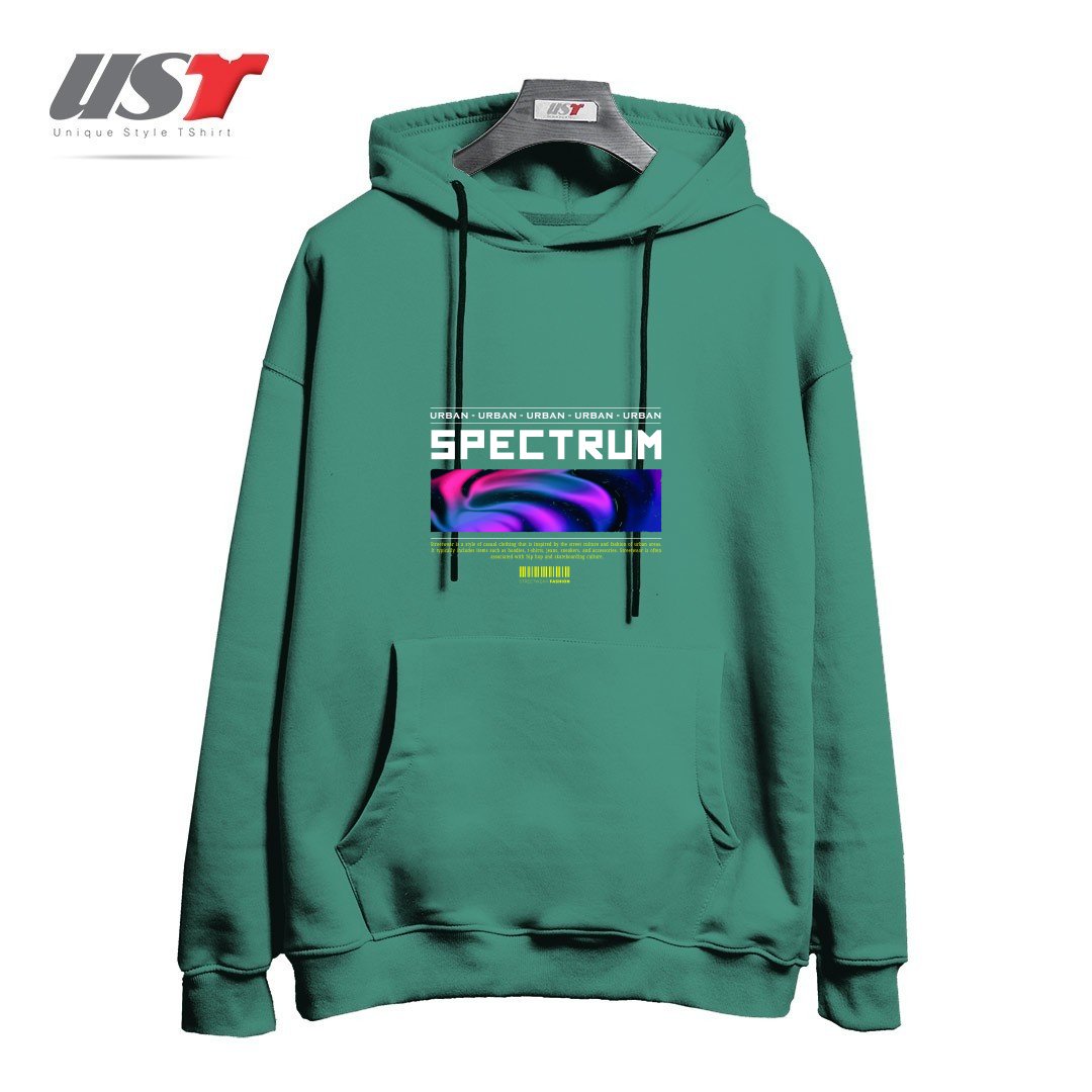 طرح typography 90 هودی اورسایزرنگ سبز سدری