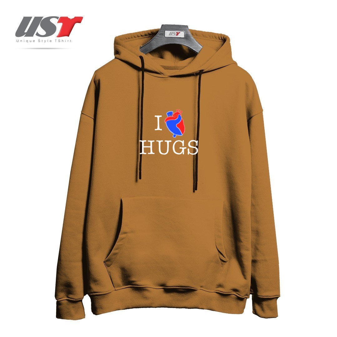 هودی اورسایز طرح I LOVE HUGS
