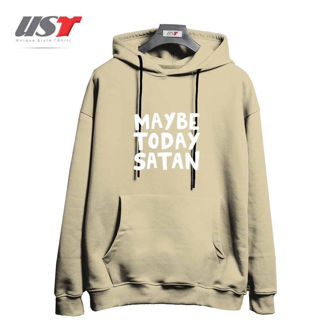 طرح MAYBE TODAY SATAN هودی اورسایزرنگ نخودی