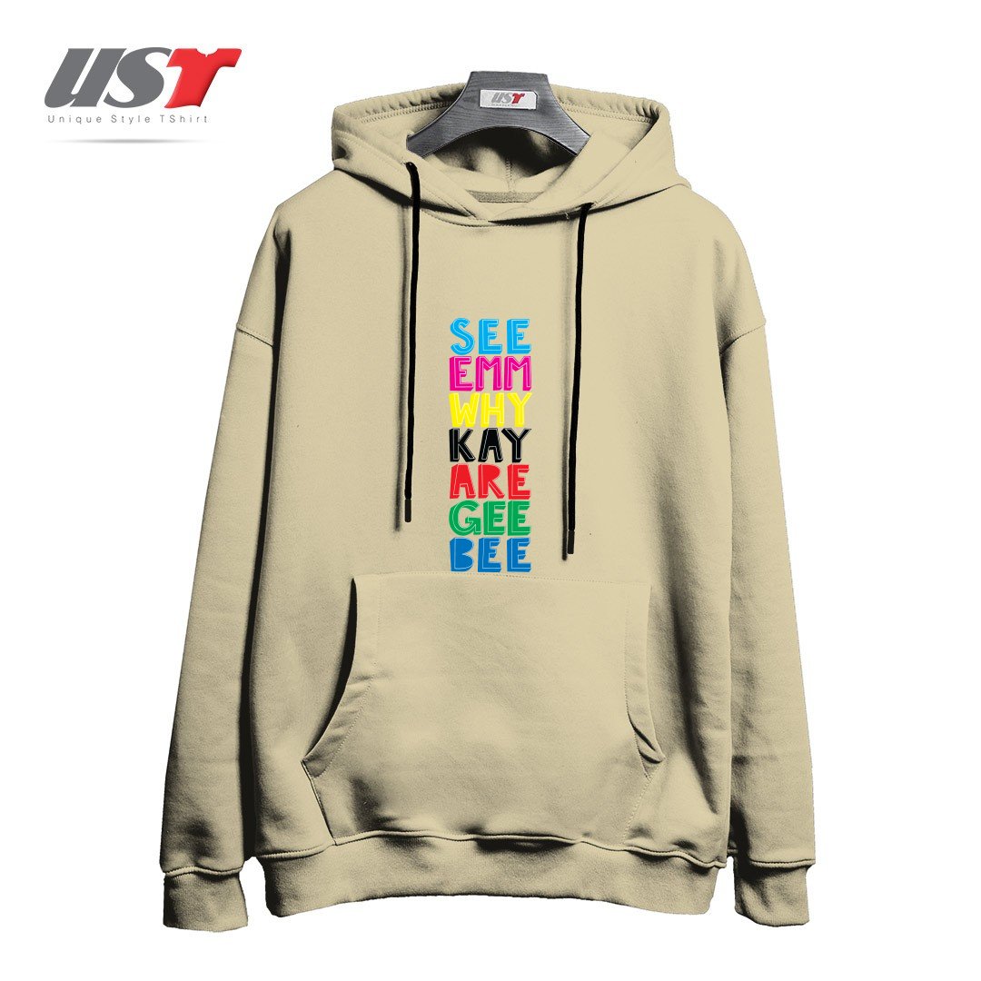 طرح THE SOUND OF COLOUR! هودی اورسایزرنگ نخودی