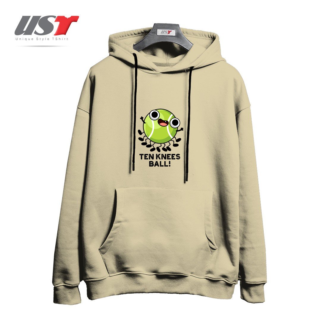 طرح TEN KNEES BALL FUNNY TENNIS PUN هودی اورسایزرنگ نخودی